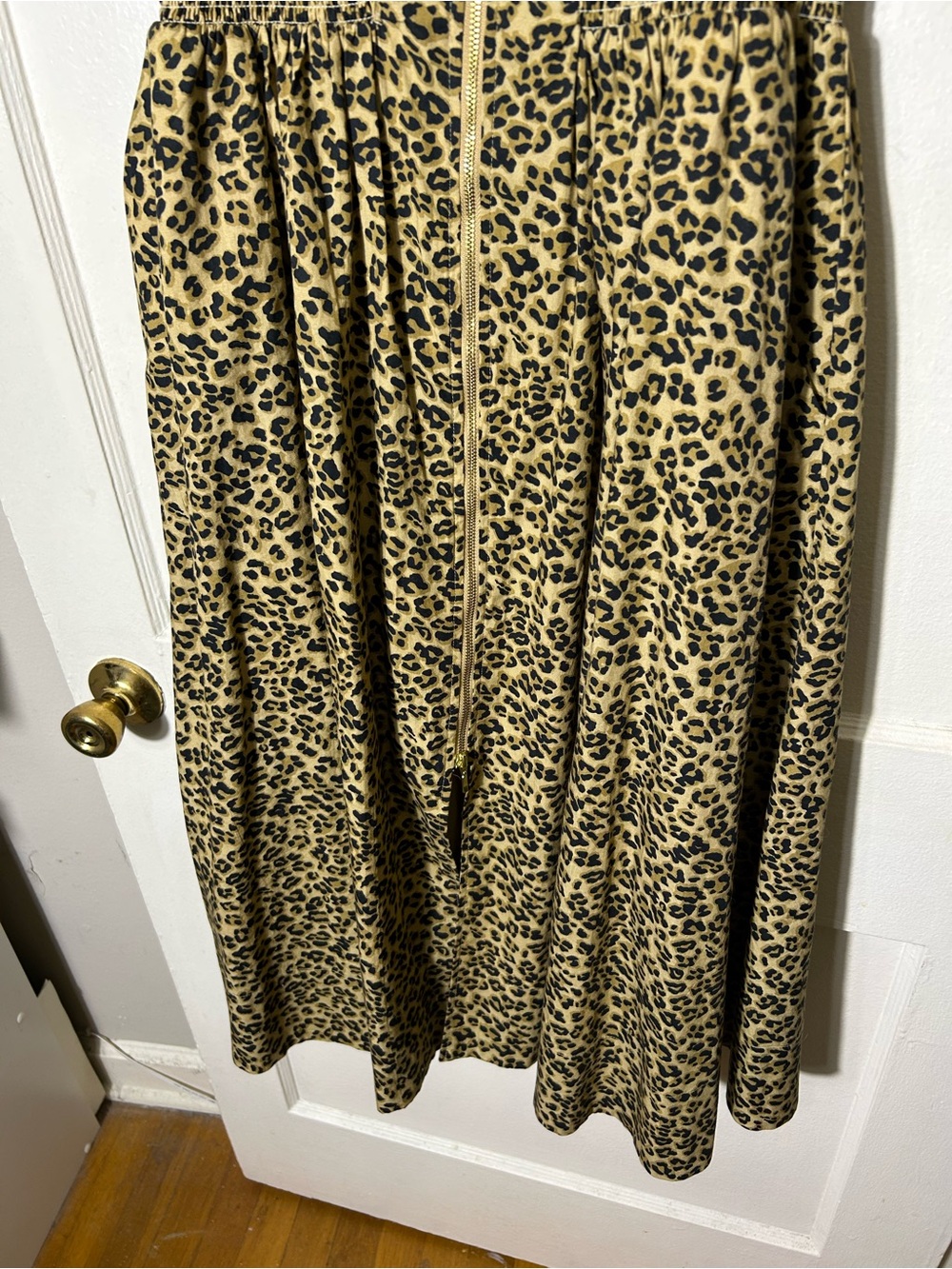 Anthropologie the tommie cap sleeve smocked leopard print zip midi dress S - Picture 4 of 9